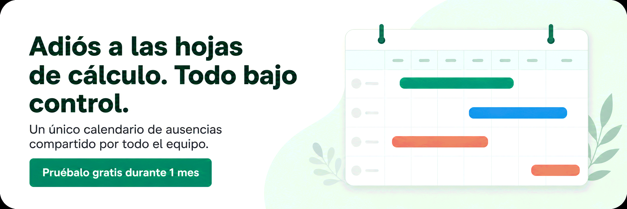 Tira la hoja de cálculo, quédate con la visión de conjunto: un cuadrante que se actualiza solo. Prueba Bueggio HR